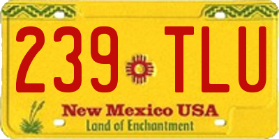 NM license plate 239TLU