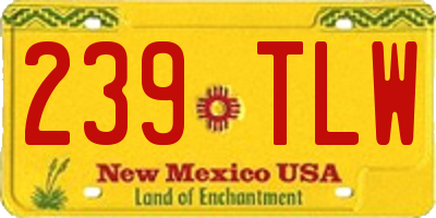 NM license plate 239TLW