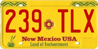 NM license plate 239TLX