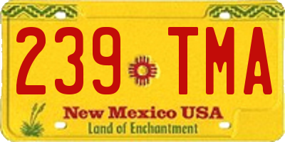 NM license plate 239TMA