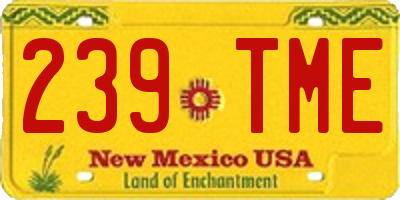 NM license plate 239TME