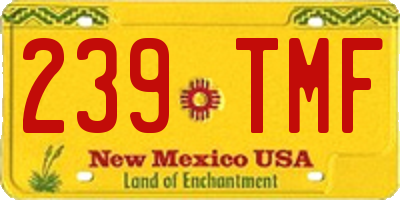 NM license plate 239TMF