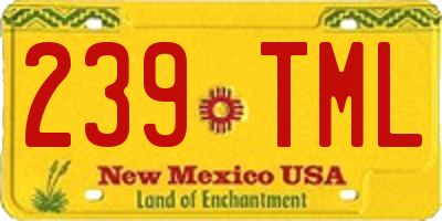 NM license plate 239TML