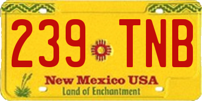 NM license plate 239TNB