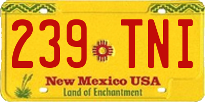 NM license plate 239TNI