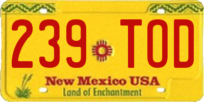 NM license plate 239TOD