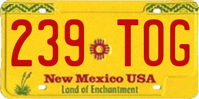 NM license plate 239TOG