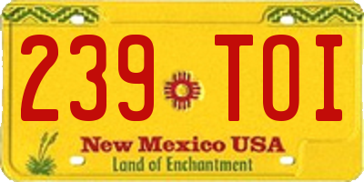 NM license plate 239TOI