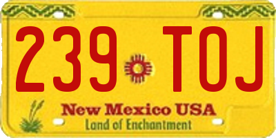 NM license plate 239TOJ