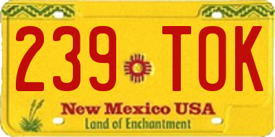 NM license plate 239TOK