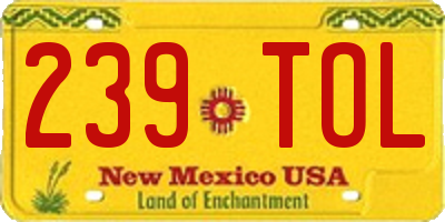 NM license plate 239TOL