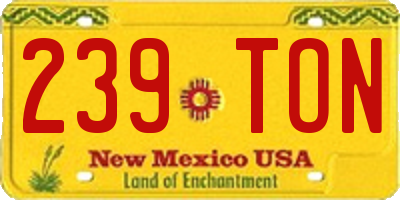 NM license plate 239TON