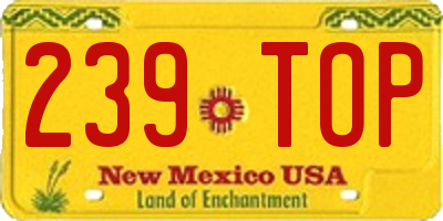 NM license plate 239TOP