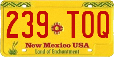 NM license plate 239TOQ