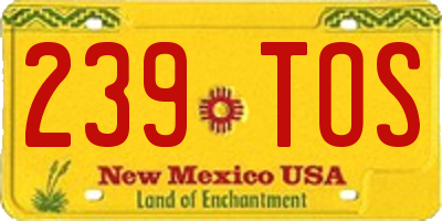 NM license plate 239TOS