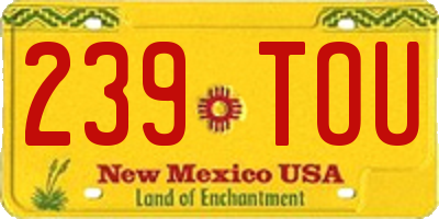 NM license plate 239TOU