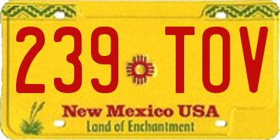 NM license plate 239TOV