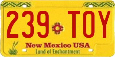 NM license plate 239TOY