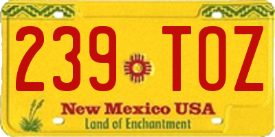 NM license plate 239TOZ