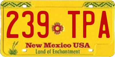 NM license plate 239TPA