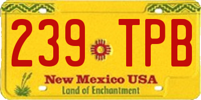 NM license plate 239TPB
