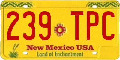 NM license plate 239TPC