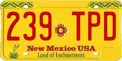 NM license plate 239TPD