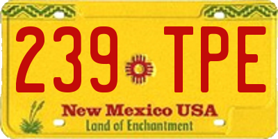 NM license plate 239TPE