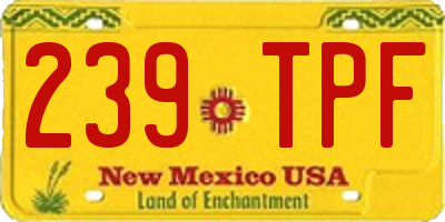 NM license plate 239TPF