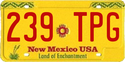 NM license plate 239TPG
