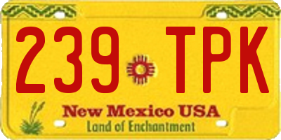 NM license plate 239TPK