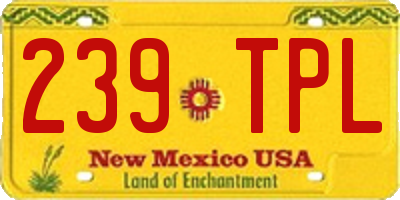 NM license plate 239TPL
