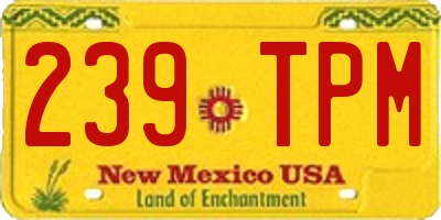 NM license plate 239TPM
