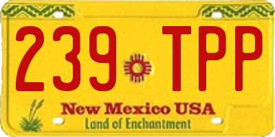 NM license plate 239TPP