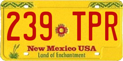 NM license plate 239TPR