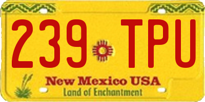 NM license plate 239TPU