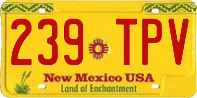 NM license plate 239TPV