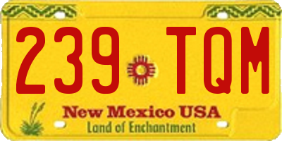 NM license plate 239TQM
