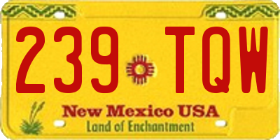 NM license plate 239TQW