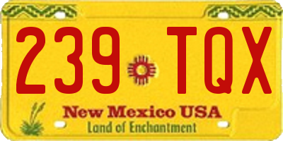 NM license plate 239TQX