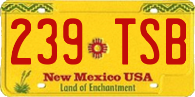 NM license plate 239TSB
