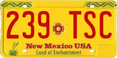 NM license plate 239TSC