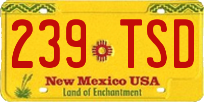 NM license plate 239TSD