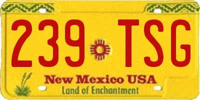 NM license plate 239TSG