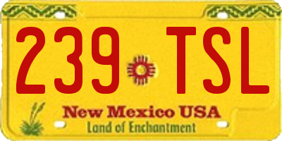 NM license plate 239TSL