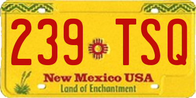 NM license plate 239TSQ