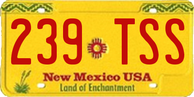 NM license plate 239TSS