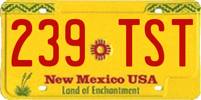 NM license plate 239TST