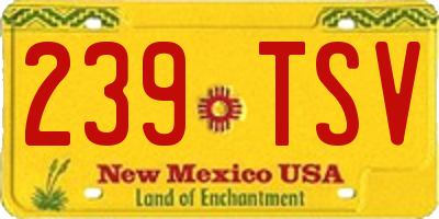 NM license plate 239TSV