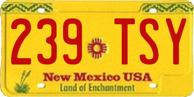 NM license plate 239TSY